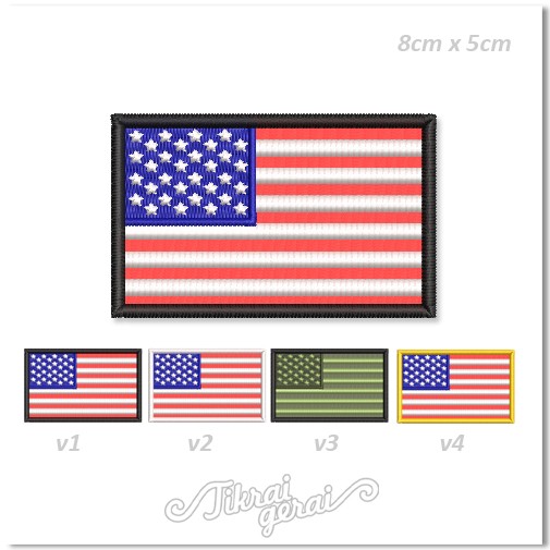 Antsiuvas JAV vėliava 8x5cm