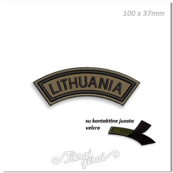 Antsiuvas LENKTAS LITHUANIA, su velcro